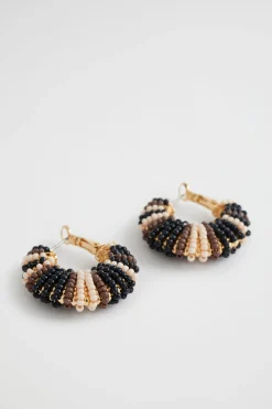 Woman Seed Heritage Jewellery-Beaded Hoop Earring