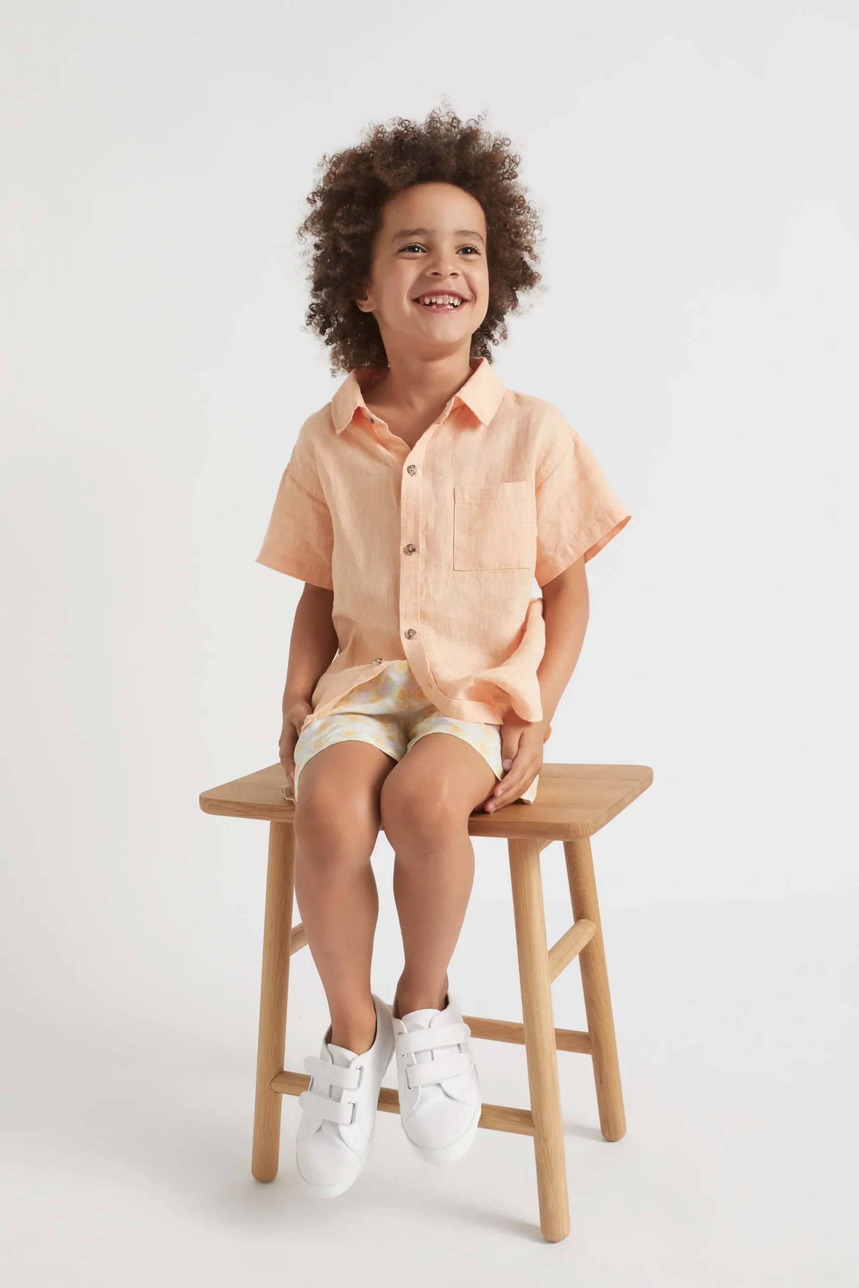 Girl Seed Heritage T-Shirts & Tops-Boxy Linen Shirt