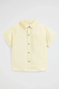 Girl Seed Heritage T-Shirts & Tops-Boxy Linen Shirt