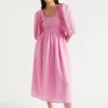Woman Seed Heritage Dresses-Broderie Shirred Midi Dress