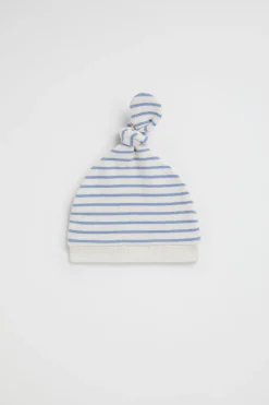 Newborn Seed Heritage Beanies-Brushed Stripe Knot Hat