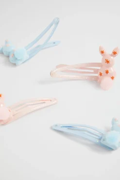 Girl Seed Heritage Hair Accessories-Bunny Pom Pom Snap Pack