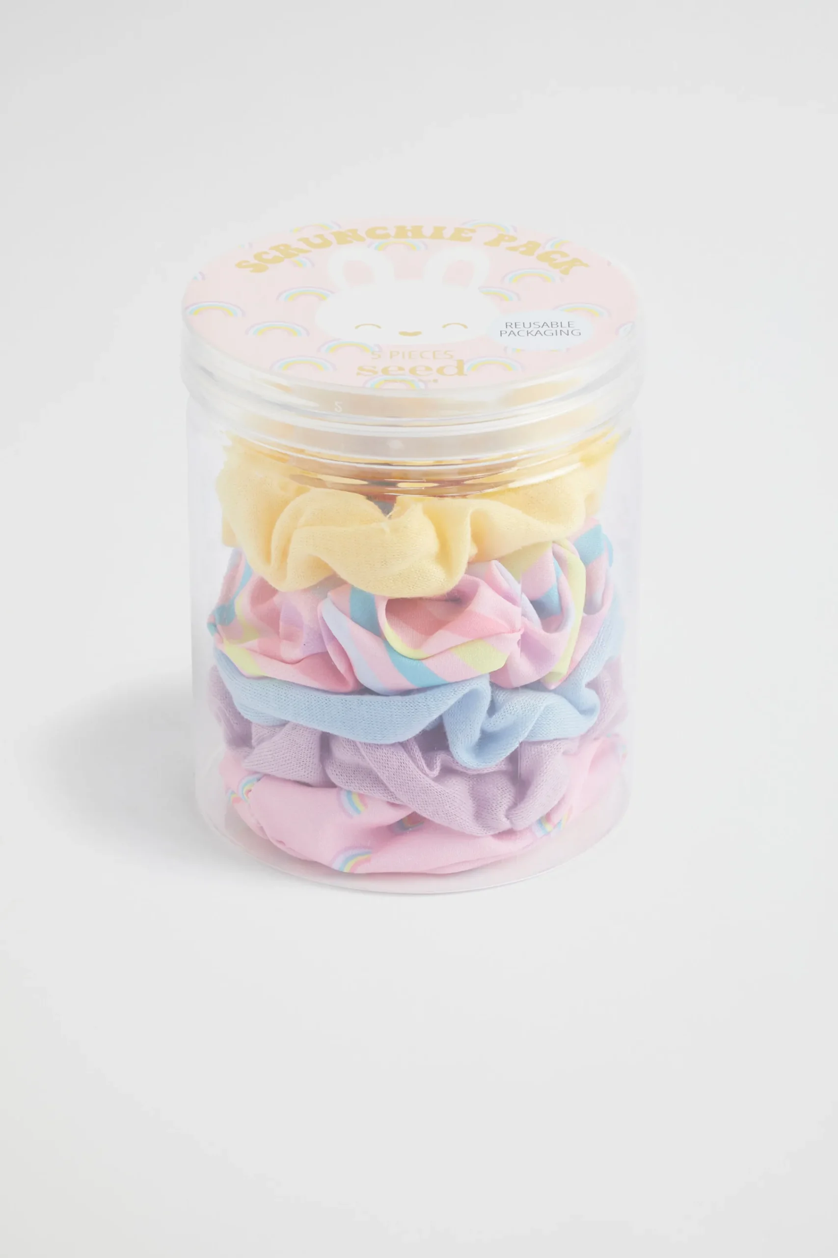 Girl Seed Heritage Hair Accessories-Bunny Rainbow Scrunchie Pack
