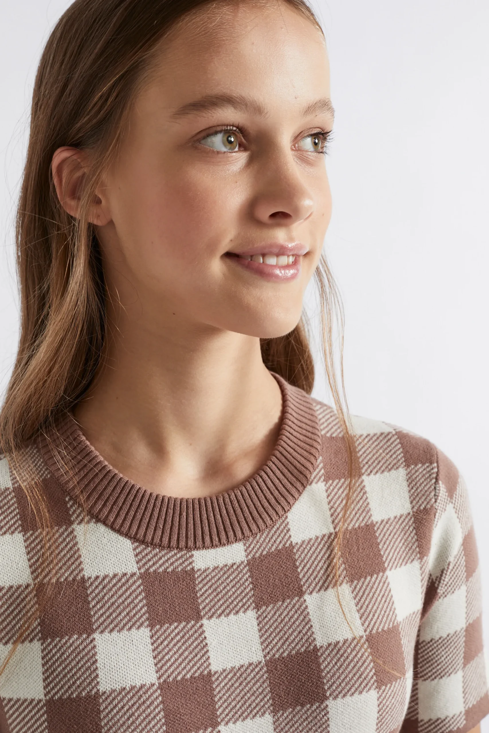 Teen Girl Seed Heritage Dresses-Check Knit Dress