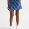 Girl Seed Heritage Skirts-Checked Denim Skirt