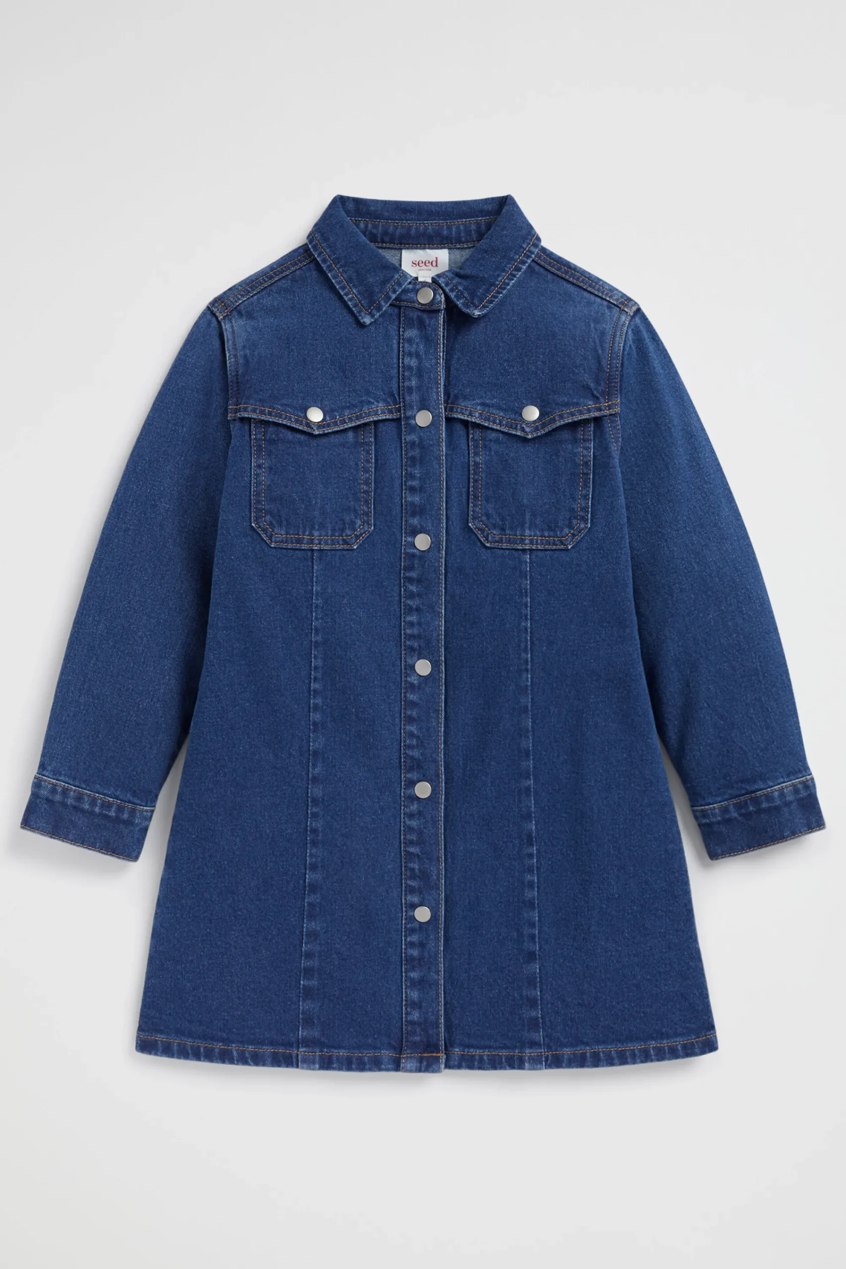 Girl Seed Heritage Denim & Jeans-Collared Denim Dress