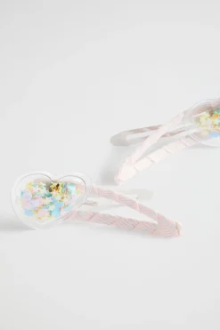 Girl Seed Heritage Hair Accessories-Confetti Heart Shaker Snaps