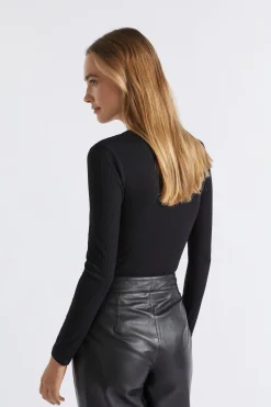 Woman Seed Heritage T-Shirts & Tops-Core Rib Henley Top