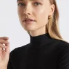 Woman Seed Heritage T-Shirts & Tops-Core Rib Mock Neck Top