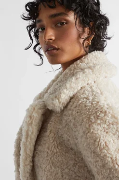 Woman Seed Heritage Jackets & Vests-Crop Teddy Jacket
