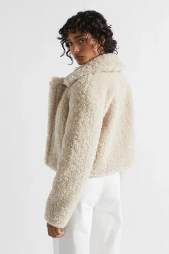 Woman Seed Heritage Jackets & Vests-Crop Teddy Jacket