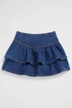 Girl Seed Heritage Skirts-Denim Frill Skirt