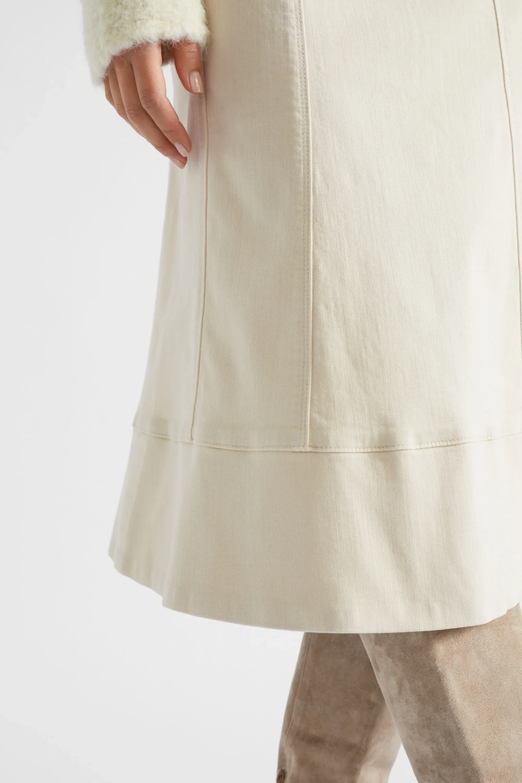 Woman Seed Heritage Skirts-Denim Seam Panel Swing Skirt