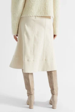 Woman Seed Heritage Skirts-Denim Seam Panel Swing Skirt