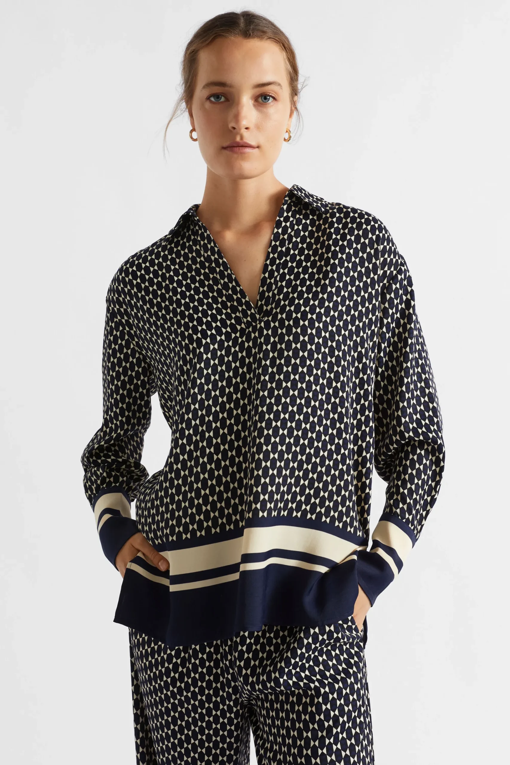 Woman Seed Heritage T-Shirts & Tops-Diamond Geo Blouse