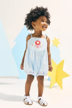 Baby Girl Seed Heritage Playsuits & Overalls-Embroidered Romper