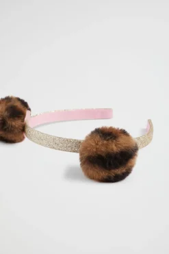 Girl Seed Heritage Hair Accessories-Faux Fur Pom Pom Headband