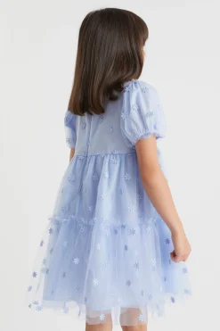 Girl Seed Heritage Dresses-Floral Embroidered Dress