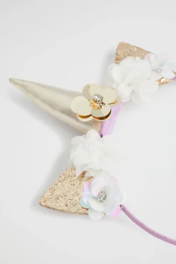 Girl Seed Heritage Hair Accessories-Flower Unicorn Headband