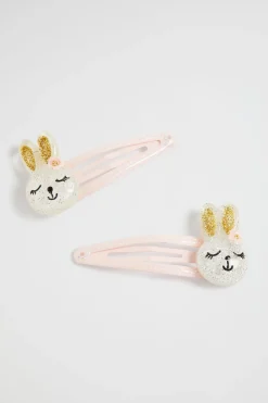 Girl Seed Heritage Hair Accessories-Glitter Bunny Snaps