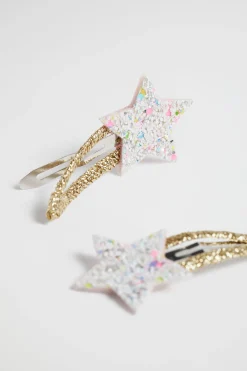 Girl Seed Heritage Hair Accessories-Glitter Star Snaps