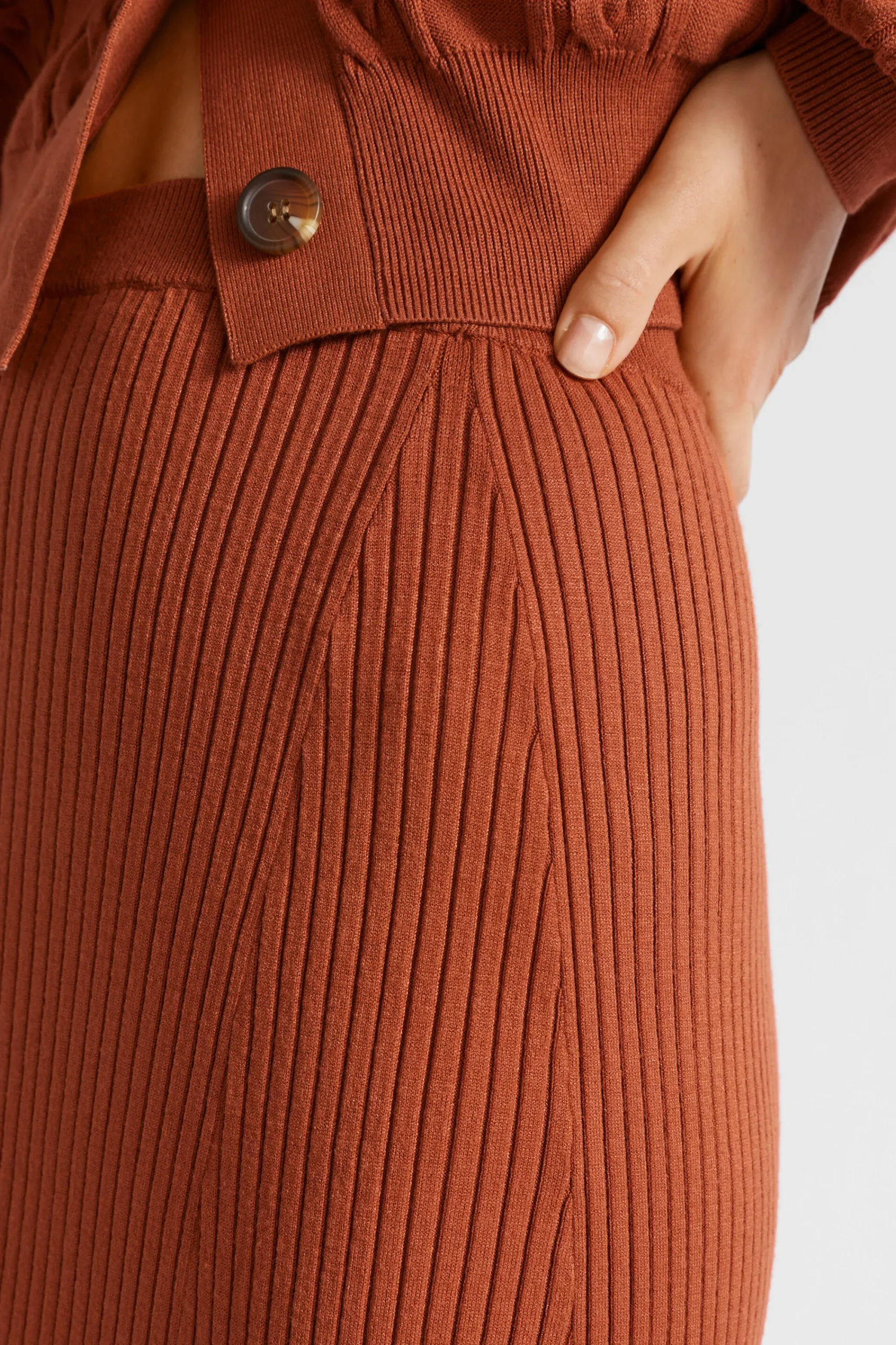 Woman Seed Heritage Skirts-Godet Knit Skirt