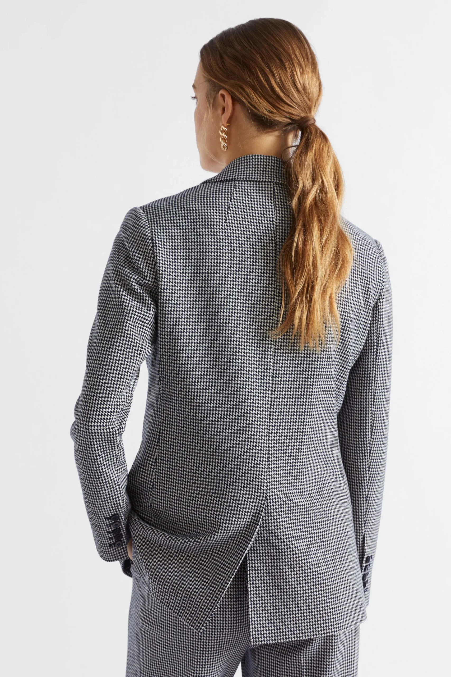 Woman Seed Heritage Jackets & Vests-Houndstooth Blazer