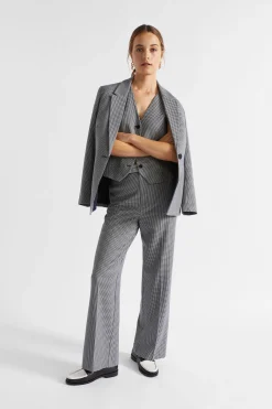 Woman Seed Heritage Pants-Houndstooth High Waisted Pant