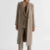Woman Seed Heritage Jackets & Vests-Houndstooth Longline Suiting Coat