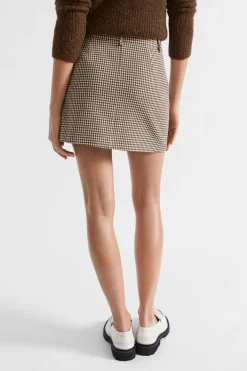 Woman Seed Heritage Skirts-Houndstooth Mini Skirt