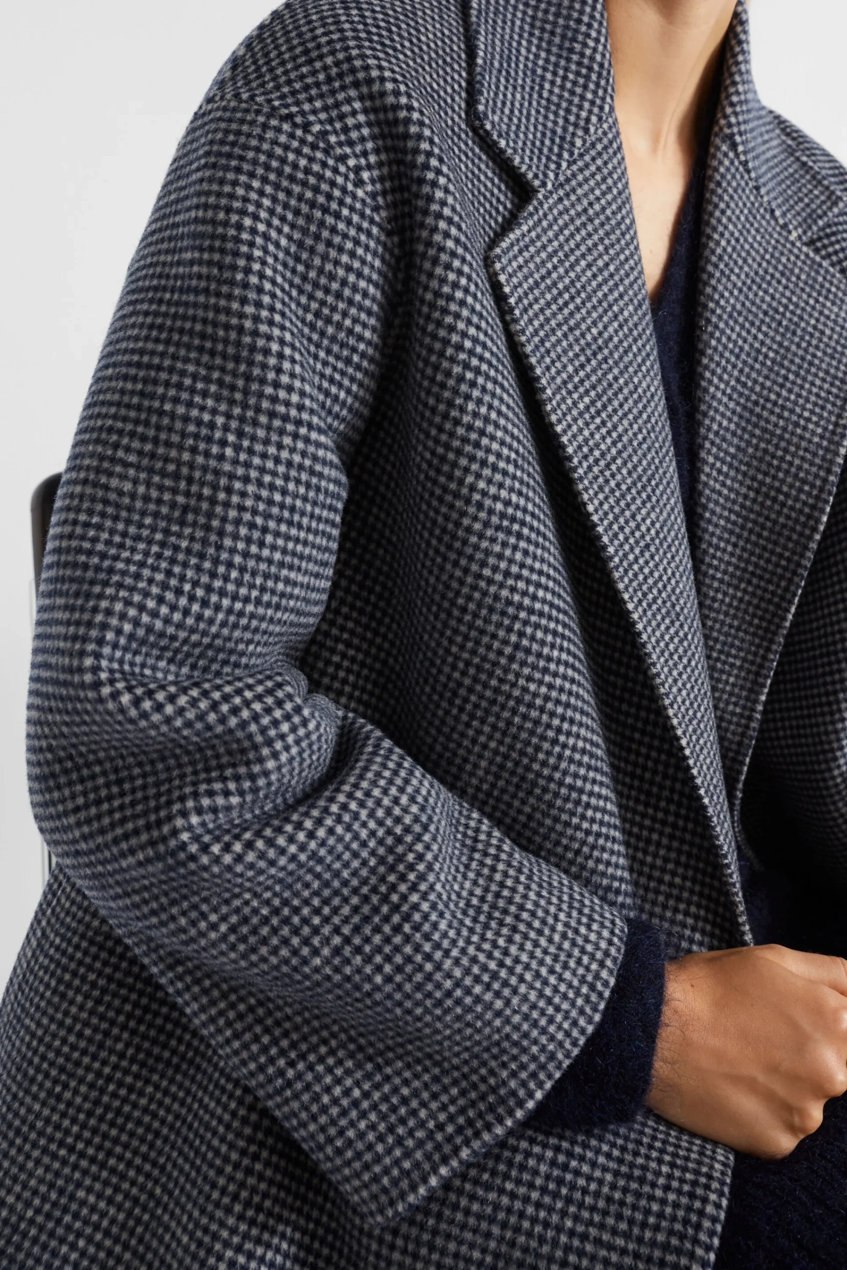 Woman Seed Heritage Jackets & Vests-Houndstooth Oversized Coat