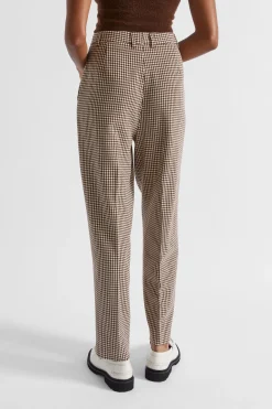 Woman Seed Heritage Pants-Houndstooth Pleat Front Pant