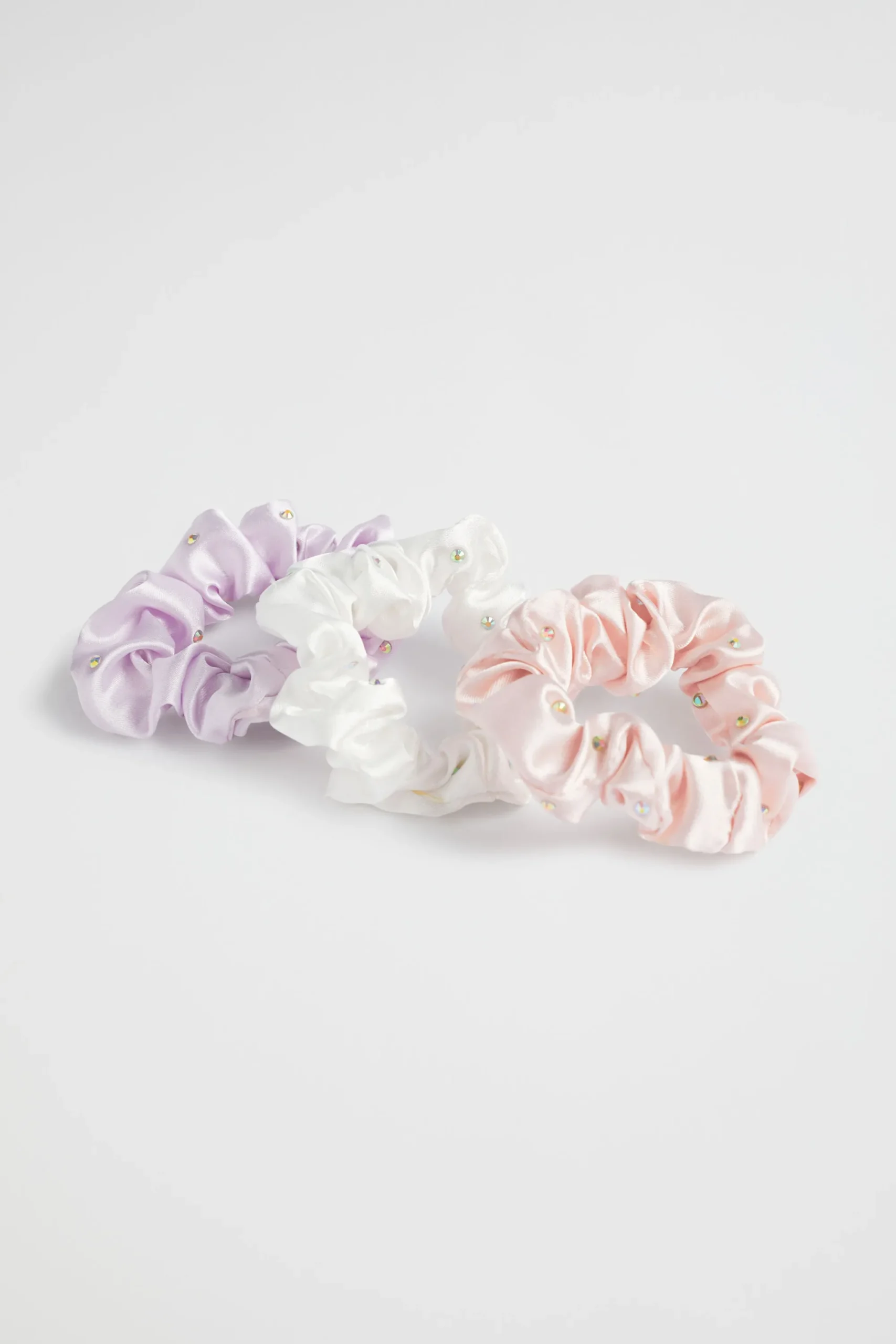 Girl Seed Heritage Hair Accessories-Jewel Satin Scrunchie Trio