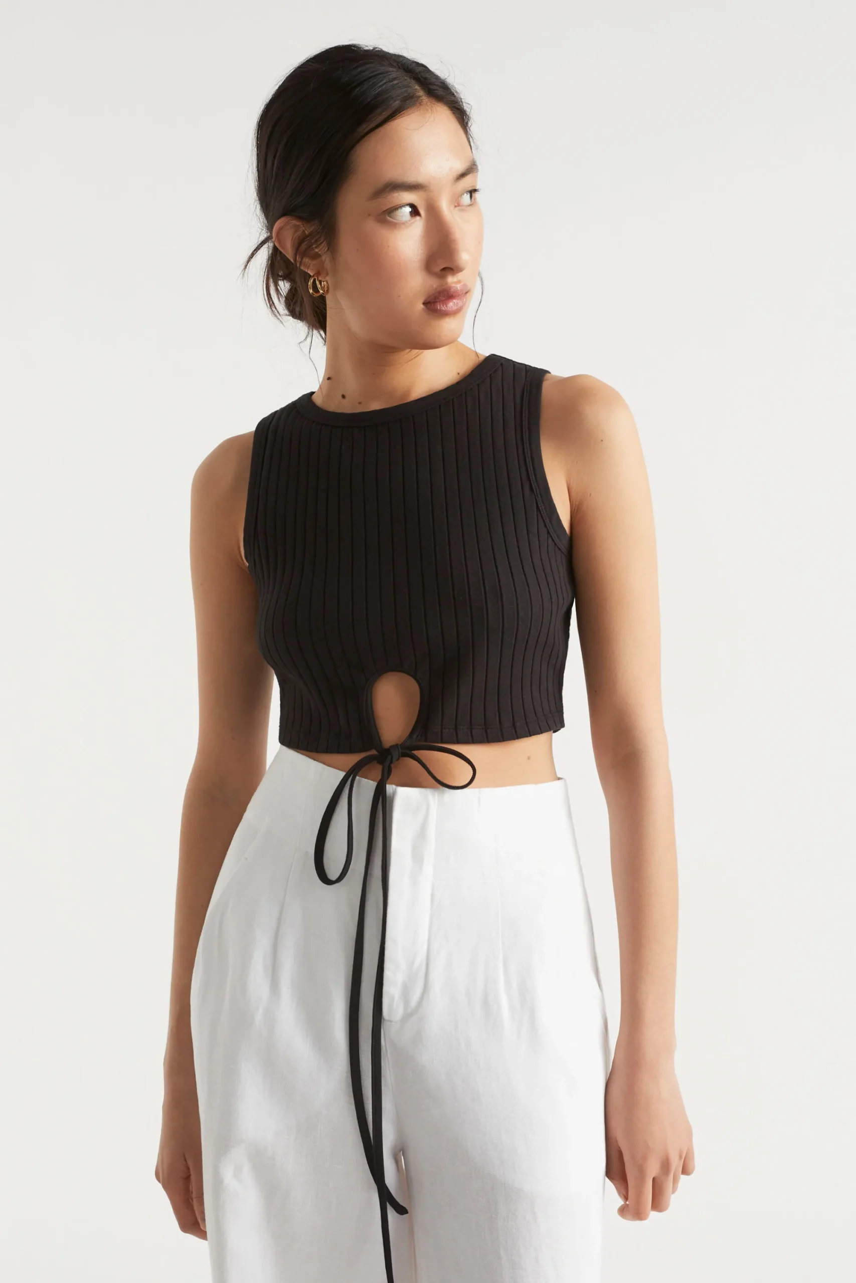 Woman Seed Heritage T-Shirts & Tops-Keyhole Tie Tank