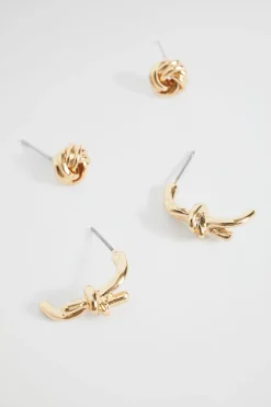 Woman Seed Heritage Jewellery-Knot Stud Earring Set