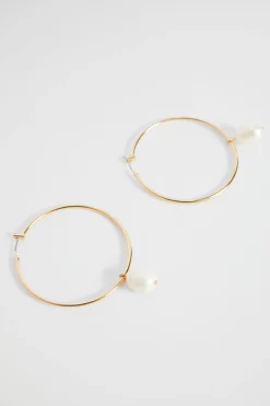 Woman Seed Heritage Jewellery-Large Pearl Hoop