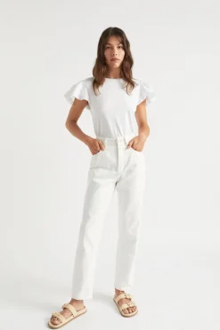 Woman Seed Heritage T-Shirts & Tops-Layered Flutter Sleeve Tee