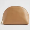 Woman Seed Heritage Clutches & Pouches-Leather Crescent Pouch