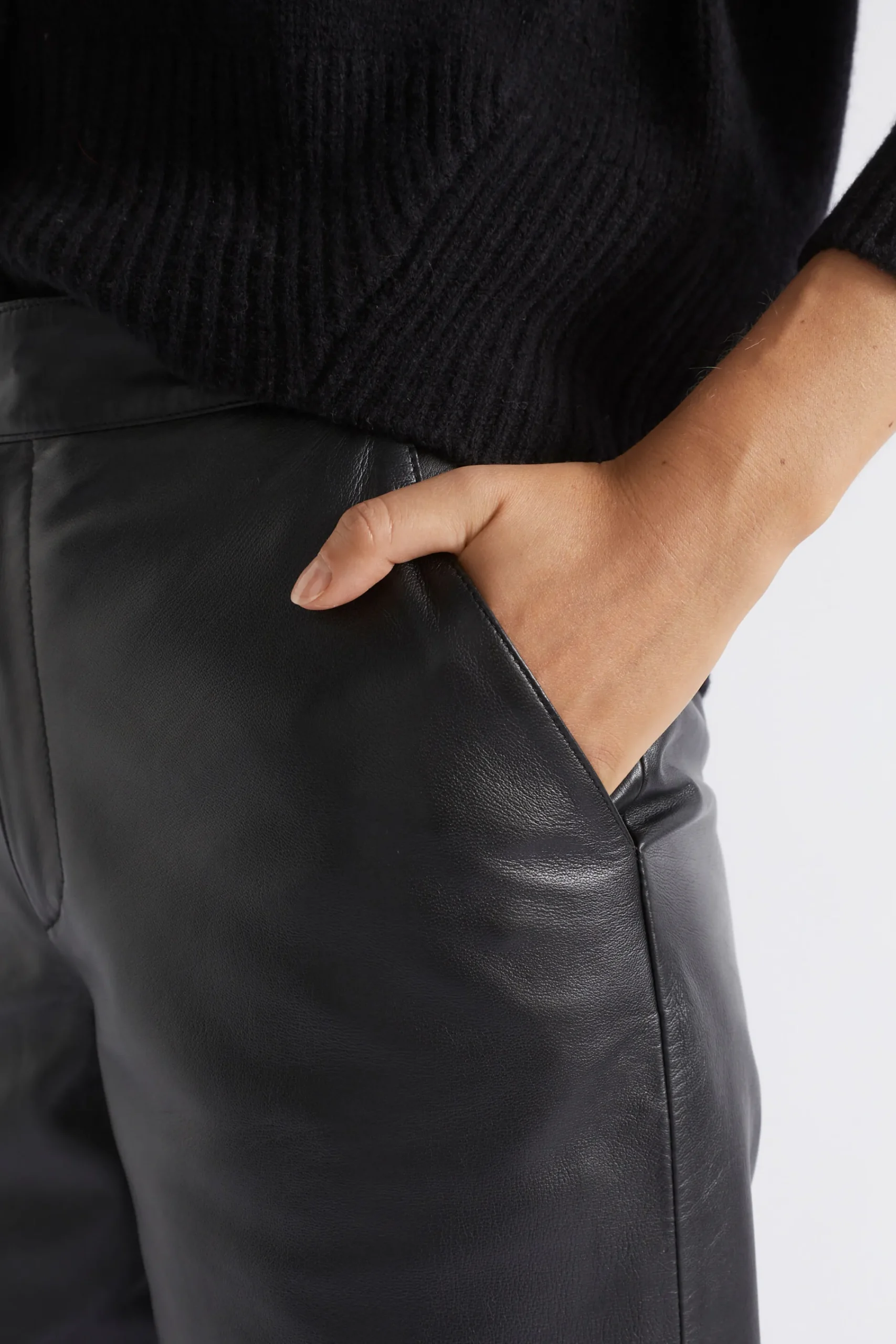 Woman Seed Heritage Pants-Leather Tailored Pant