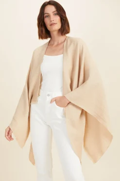 Woman Seed Heritage Scarves & Kaftans-Linen Blend Poncho