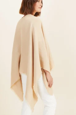 Woman Seed Heritage Scarves & Kaftans-Linen Blend Poncho