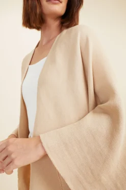 Woman Seed Heritage Scarves & Kaftans-Linen Blend Poncho