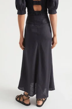 Woman Seed Heritage Skirts-Linen Cross Front Skirt