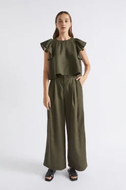 Woman Seed Heritage Pants-Linen Palazzo Pant