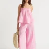 Woman Seed Heritage Pants-Linen Pintuck Culotte
