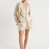 Woman Seed Heritage Shorts-Linen Stripe Short