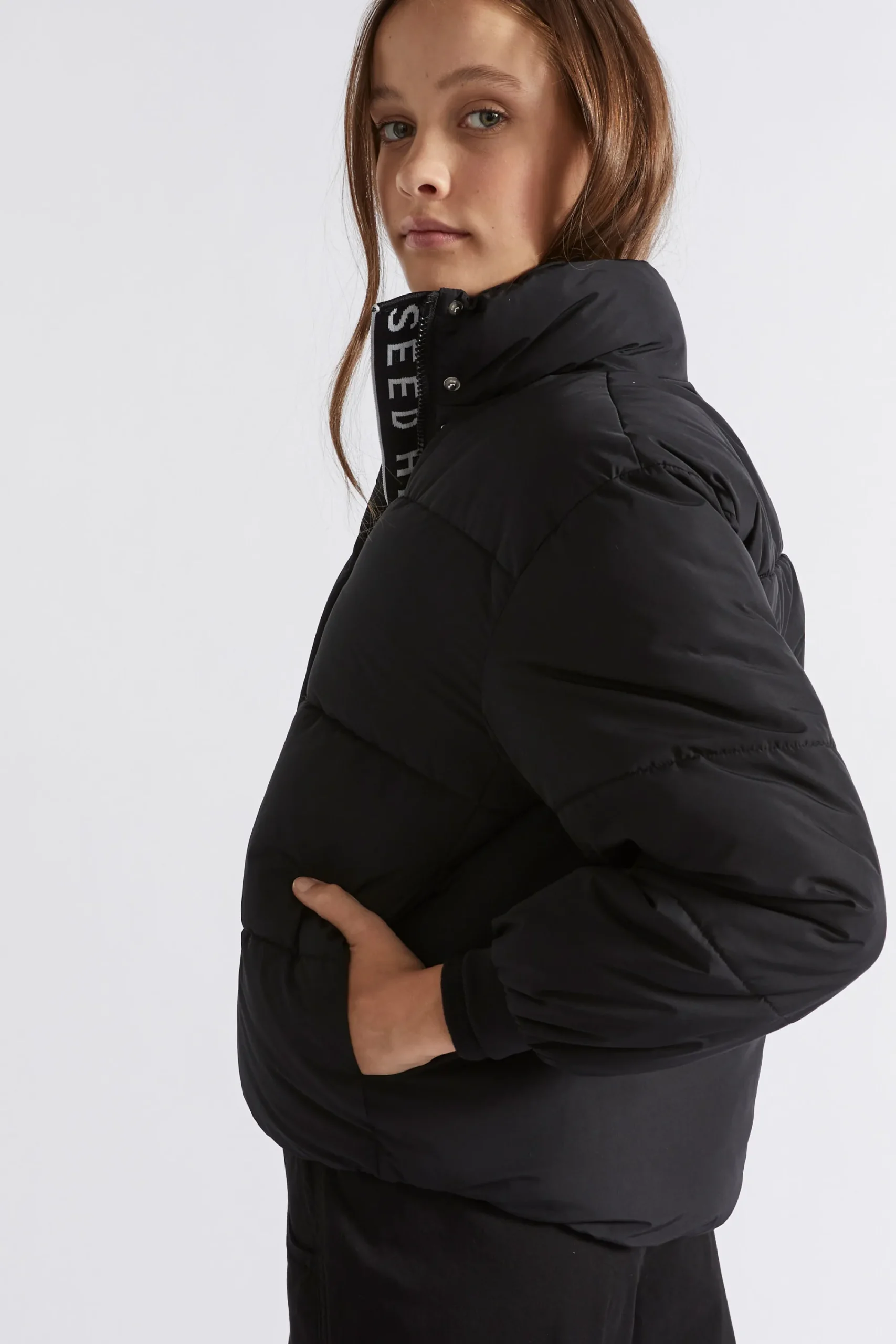 Teen Girl Seed Heritage Jackets & Vests-Logo Puffa Jacket