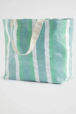 Woman Seed Heritage Beach Bags-Logo Stripe Tote
