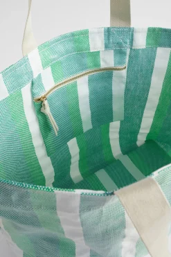 Woman Seed Heritage Beach Bags-Logo Stripe Tote