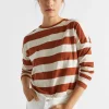 Woman Seed Heritage T-Shirts & Tops-Long Sleeve Stripe Top